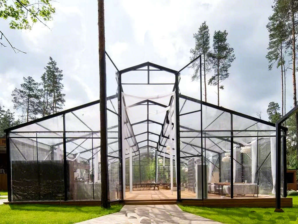 modern greenhouse, greenhouse for garden,15*25m Modern greenhouse PVC roof YSGH-161